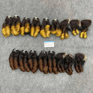 2024 Top articles Super Double dessiné paquets de cheveux vierges 100% cheveux humains bruts boucles rebondissantes teintes pour les femmes noires pas d'emmêlement en gros - Product Image 1