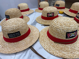 Sombrero de Sol Unisex de Rafia Tejida a Mano en Vietnam, con Rayas, Bordado a Mano, Ligero, de Ala Ancha, para Vacaciones, Fiestas de Verano y Bodas - Product Image 1