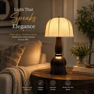 Vintage Rechargeable Wooden <b>Table</b> <b>Lamp</b> | 2600mAh Battery Fabric Shade Cordless LED Desk <b>Lamp</b> 10 Hours Runtime Premium Home Decor - Product Image 4