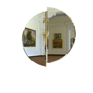 Set of 2 Luxury Elegant Design Round <b>Wall</b> Mirror Iron Reflector Bathroom Mirror Nickel Plated Ideal Size Home Decors - Product Image 1