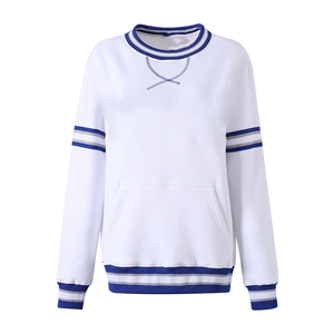 Sweat-shirt à col rond pour femme Zeta White University Sorority, lettres grecques brodées, en molleton de coton, vêtements d'hiver streetwear - Product Image 1