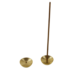 Porte-encens sphérique simple en laiton pour bâtonnets d'encens, design naturel, pour parfum d'intérieur et décoration de table - Product Image 2