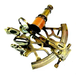 Sextante Antiguo de Latón C. D. King de 8 Pulgadas, Instrumento de Navegación Náutica, Chapado en Oro Pulido, Coleccionable - Product Image 1