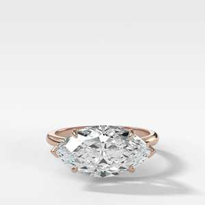 2 CT East West Marquise Lab Grown Diamond 10K 14K 18K Solid Gold 925 <b>Silver</b> <b>Solitaire</b> Engagement <b>Ring</b> Manufacturer Wholesale - Product Image 3