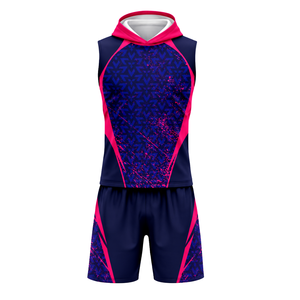 Uniforme de Fútbol 7v7 para Niños OEM, Jersey sin Mangas con Capucha, Pantalones Cortos a Juego, Conjunto Personalizado para Equipo, Estampado Sublimado con Logotipo Abstracto - Product Image 1