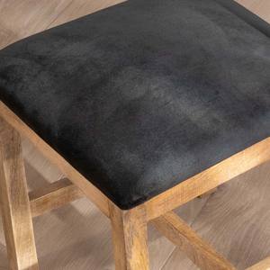 Ensemble de 2 chaises de salle à manger Vandana Urban Style en bois de manguier brut Manoha avec sièges rembourrés en tissu - Product Image 3