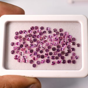 Saphir rose naturel, formes ronde et ovale, taille variée, non chauffé et non traité, pierres précieuses en vrac pour la création de bijoux - Product Image 1