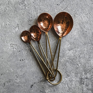 Ensemble de cuillères à mesurer vintage en laiton, outils de cuisine en métal, lavage à la main uniquement, cuillères à mesurer durables à long manche - Product Image 5