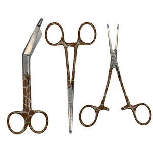 Juego de tijeras médicas de forja de vendaje con patrón de enfermería, tijeras de enfermería con estampado marrón, tijeras de vendaje, instrumentos médicos de arteria - Product Image 1