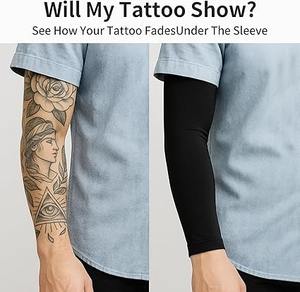 Spandex <b>Arm</b> <b>Sleeves</b> <b>Compression</b> Fit UV Protection Durable Stretch Fabric Perfect for Running Cycling and Gym Training - Product Image 4