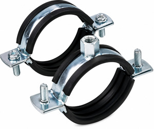 80NB 3" Serre-tube fendu robuste en acier galvanisé de haute qualité, revêtu de caoutchouc EPDM, avec support de suspension - Product Image 1