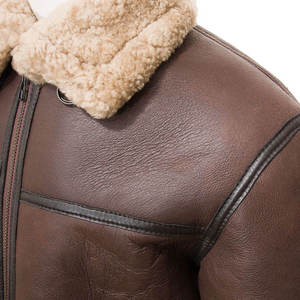 Chaqueta de Cuero Genuino para Hombre, Estilo Urbano, Corte Regular, Alta Calidad, Color Sólido, Impermeable y Resistente al Viento, Invierno 2026 - Product Image 5