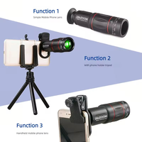 Kit de Lentes Ojo de Pez 38X para Teléfono, Telescopio, Cámara de Transmisión en Vivo 9K, Compatible con iPhone, Lámpara Portátil, Anillo de Luz para Selfies, Flash LED de Estudio