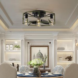 Ventilador de Techo Industrial LED Verde de 19 Pulgadas con Luz, Diseño de Jaula, 3 Luces, Estilo Rústico, Silencioso, Control Remoto de 6 Velocidades - Product Image 6