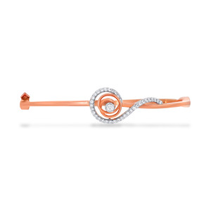 Elegant Rose Gold 18K Lab Grown Diamond Spiral <b>Bangle</b> <b>Bracelet</b> Intricate Circular Design Sparkling Stones Sophisticated - Product Image 1