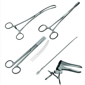 Kit d'insertion manuelle haut de gamme en acier inoxydable, comprenant une éponge vaginale, un sonde utérin, des ciseaux Mayo et un instrument pour tissus Pean, du fabricant Dentavex - Product Image 3