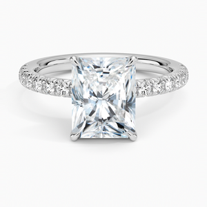 BOJ <b>Ring</b> 093 Radiant Cut 925 <b>Silver</b> Halo Stone Prong Setting <b>Solitaire</b> Diamond <b>Ring</b> 2ct D Color VVS1 Moissanite GRA Certified - Product Image 1