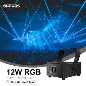 ไฟเลเซอร์ SHEHDS IP65 12W RGB 16/20CH DMX ILDA แอนิเมชั่น สำหรับงานดีเจ แสงเลเซอร์สำหรับไนท์คลับ โซลูชั่นไฟเวที - Product Image 1