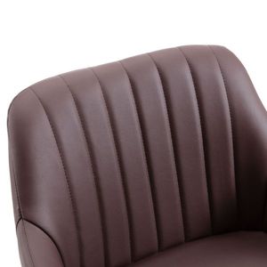 Set di 2 Sgabelli Alti da Bar in Pelle PU Marrone con Gambe in Metallo per Cucina e Bancone Bar Domestico, Sedie da Pranzo e Pub - Product Image 6