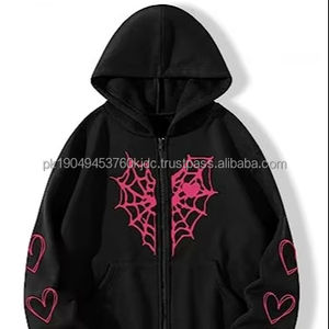 Sweat à capuche en molleton de coton de haute qualité pour hommes grande taille Logo personnalisé épaule tombante fermeture éclair complète hiver thermique brodé solide - Product Image 1