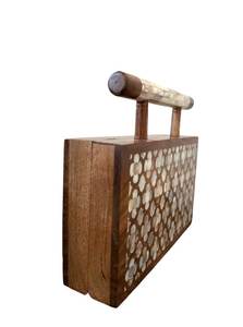 NEHA ENTERPRISES NE-WC342 Bolso de Mano Ecológico de Madera Hecho a Mano con Incrustaciones de Madreperla, Diseño Floral Moderno para Bodas y Regalos - Product Image 2