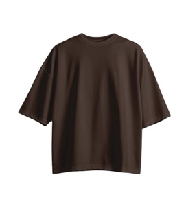 T-shirt à épaules tombantes 100% coton pour hommes Coupe surdimensionnée Séchage rapide Respirant Fil court teint Techniques lavées - Product Image 2