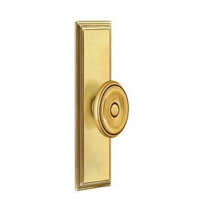 <b>Antique</b> Solid <b>Brass</b> Round <b>Knob</b> Arched Backplate for Passage Privacy Golden Furniture Hardware Dummy Design Home Office - Product Image 2