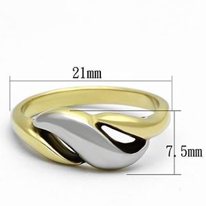 TK1089 Two-Tone IP Gold (Ion Plating) Stainless Steel <b>Ring</b> Dishes & <b>Plates</b> Product Category No Stone - Product Image 2
