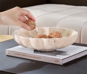 High Quality Modern Design Flower Fruit Marble Bowl Natural Stone for Hotel Home Use Multi-Functional Ramadan & Diwali Decor - Product Image 4
