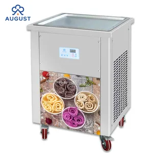 Macchina per la produzione di rotoli di gelato per avannotti quadrati singoli commerciali/attrezzature per la frittura di Yogurt fritto e frutta