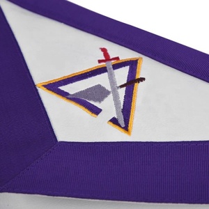 Delantal del Consejo Maestro Ilustre Pasado - Bordado a máquina con cinta morada - Product Image 4