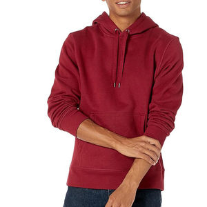 Sweat à capuche personnalisé pour homme, bordeaux, uni, en molleton, décontracté, à manches longues, avec cordon de serrage et poche kangourou, style streetwear - Product Image 6