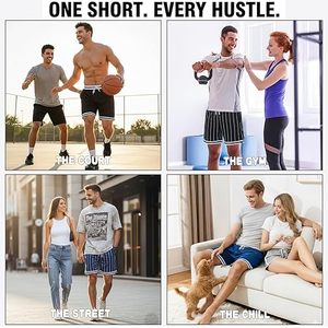 Shorts de basketball pour hommes 100 % polyester, séchage rapide, respirant, écoresponsable, taille élastique, maille premium, vêtements de sport performants - Product Image 6