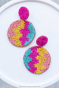 ต่างหูลูกปัดรูปดอกไม้โบฮีเมียนท์ทำด้วยมือต่างหูลูกปัดหลากสีลูกปัดรูปหยดน้ำเครื่องประดับสำหรับทุกเพศขายส่ง - Product Image 2