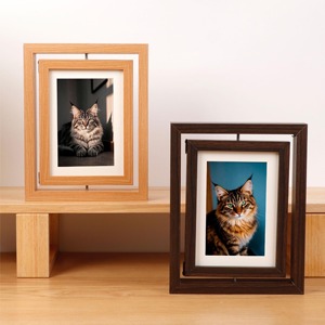 Cadre photo rotatif double face en bois, cadre cadeau et commémoratif - Product Image 5