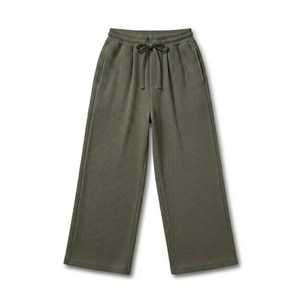 Wholesale Men's Ribbed Midweight Corduroy Wide-Leg Casual Pants | Drawstring <b>Elastic</b> <b>Waist</b> Stonewashed <b>Trousers</b> | OEM/ODM Custom - Product Image 4