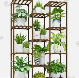 Moderno Soporte para Plantas de Ratán Tallado a Mano con Estantes, Flores Artificiales, Uso Interior/Exterior, Ecológico, para Sala de Estar, Balcón, Jardín - Product Image 5