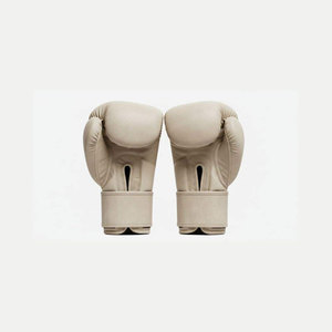 PU Leather High-quality Boxing Gloves MMA Kickboxing Training Hook & Loop Adjustable Wrist <b>Strap</b> Breathable Adult Unisex Beige - Product Image 1
