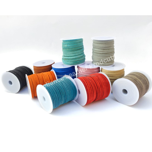 Cordón de cuero de ante Premium, cuerda plana de cuero de ante para hacer joyas DIY, manualidades, accesorios, tamaños y colores personalizados - Product Image 2