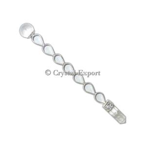 Vente en ligne de quartz rose Chakra Silver 925 Wands avec Lingam Handmade Crystal Engraving Beautiful Chakra Balancing Tool - Product Image 4