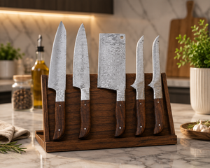 5 PCS Handmade Damascus Kitchen <b>Knife</b> <b>Set</b> with Chef <b>Knife</b> Cleaver Santoku Utility & Boning <b>Knife</b> Premium Wooden Handle Cooking - Product Image 4