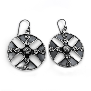 Pendientes Colgantes en Espiral de Plata de Ley 925 con Diseño Calado, Estilo Bohemio/Tribal/Etnico/Contemporáneo, Regalo para Mujer y Fiesta - Product Image 3