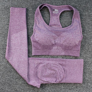 Conjunto Deportivo de Yoga para Mujer de 2 Piezas: Top y Leggings, Ropa de Gimnasio, Conjunto Deportivo sin Costuras, Sujetador Deportivo con Espalda Cruzada - Product Image 2