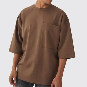 Camiseta Oversize Vintage con Lavado Ácido para Hombre, de Algodón Liso, Estilo Urbano, Básica, Casual, Holgada y Suelta - Product Image 1