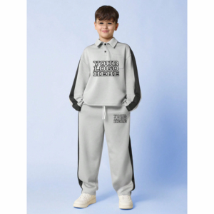 Ensemble de vêtements pour enfants avec logo imprimé en relief personnalisé, ensembles de survêtements pour enfants, sweats à capuche et pantalons de jogging pour garçons, ensembles 2 pièces - Product Image 3