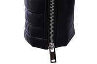Veste en cuir de vache noire pour homme, 100% de haute qualité, confortable, respirante, manches longues, col montant, streetwear, hiver, chaud