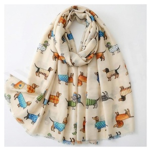 Bufanda Larga de Seda para Mujer con Estampado de Dachshund de Dibujos Animados, Accesorio Multifuncional Casual para Todas las Estaciones - Product Image 4