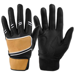 Guantes de Béisbol Chanwo Impex B-B-G-35 Negros y Marrones con Doble Correa de Cuero, Diseño Nuevo, Palma Acolchada, Transpirables, con Gancho - Product Image 1
