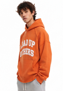 Men's Oversized French Terry Hooded Sweat Shirt Chenille Embroidery <b>Fleece</b> <b>Hoodie</b> Distressed Hem Casual Winter Pullover <b>Hoodie</b> - Product Image 3