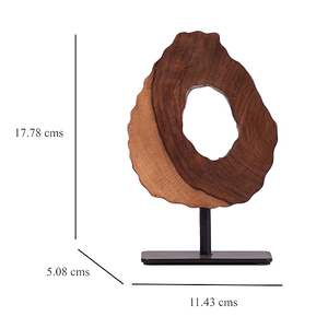 Objet de décoration en bois naturel, sculpture d'art abstrait, fabriqué à la main en bois massif, parfait pour les espaces esthétiques minimalistes, maison, bureau. - Product Image 3